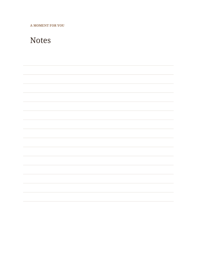 A Notes page with soft writing lines